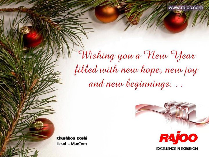 Rajoo Engineers Ltd. wishes all its stakeholders a very happy and prosperous new year.