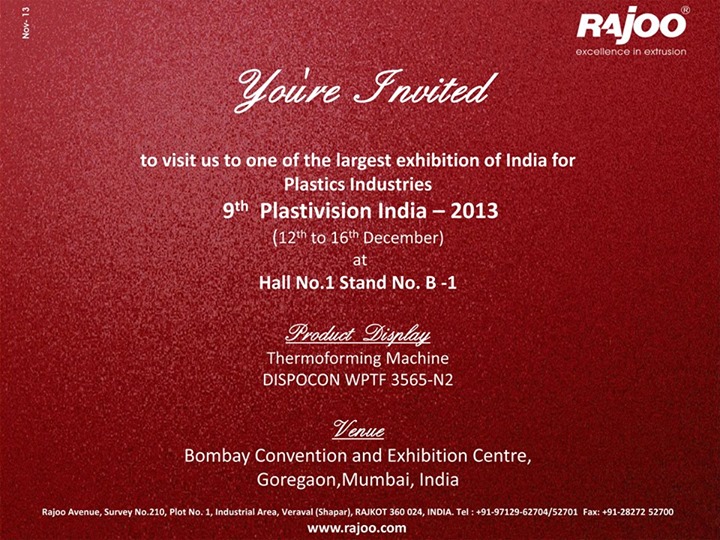 You're invited!

#RajooEngineers #Rajkot