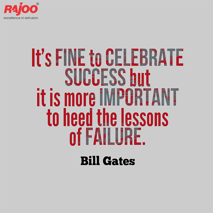 Failure is the condiment that gives success its flavor, so always learn something new from failure.

#RajooEngineers #Rajkot