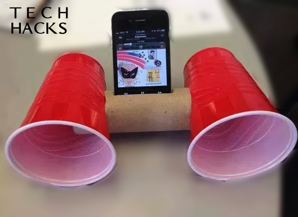 // #TechHacks using #plastics //

Take a tissue roll, minus the tissue paper, line up your phone and make a mark to cut around and you have a sound amplifier for playing music or movies from your phone. Add plastic cups to either end of the roll, thus increasing the sound amplifying effect.

#RajooEngineers #DIY