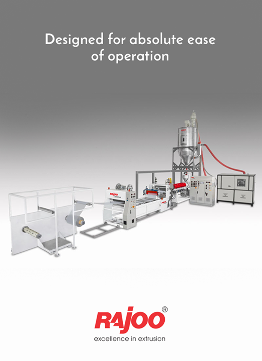 LAMINA series of sheet lines are designed for absolute ease of operation and are available in a host of configurations to suit individual customer's requirements with output ranging from 110 kg/hr to 1000 kg/hr, width ranging from 540 mm to 1400 mm, in single to five layer configuration for processing various polymers like PS, PP, PE and PET.

#RajooEngineers #Rajkot
