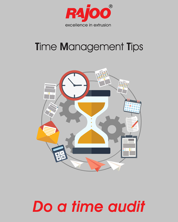 Do a time audit for one week and look at exactly where your time is going. Notice where you spend your time on a regular week day.

#TimeManagementTips #RajooEngineers #Rajkot
