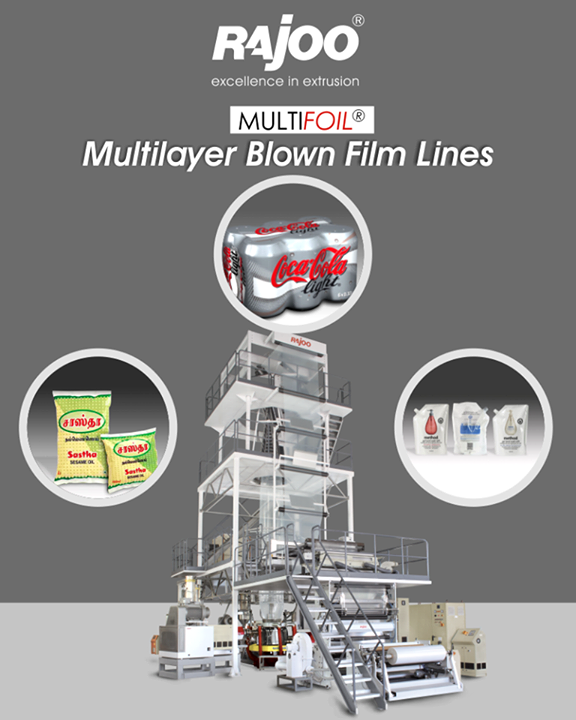 Multi layer co-extrusion blown film lines are available in a wide range of configurations from two to nine layers to produce variety of films like lamination grade films, liquid packaging films, ultra high barrier films, high dart FFS resin sacks films, meat and cereal packaging films, oil packaging films, pharma and medical grade films, pallet hooding shrink/stretch films, green house films, silage and mulch films, geomembrane and chemical / soap packaging films.

#RajooEngineers #Rajkot