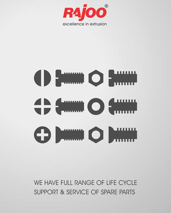 We maintain stock of all essential spares for the products to keep your production uninterrupted. 

#RajooEngineers #Rajkot #PlasticMachinery #Machines #PlasticIndustry