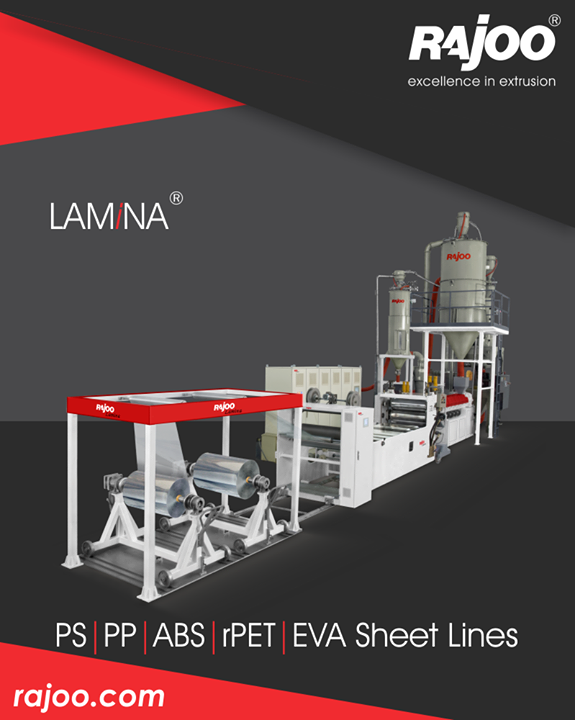 LAMINA series of sheet lines are designed for absolute ease of operation and are available in a host of configurations to suit individual customer's requirements with output ranging from 110 kg/hr to 1000 kg/hr, width ranging from 540 mm to 1400 mm, in single to five layer configuration for processing various polymers like PS, PP, PE and PET.

#RajooEngineers #Rajkot #PlasticMachinery #Machines #PlasticIndustry