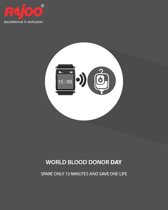 Sparing 15minutes can help save a life!

#WorldBloodDonorDay #WorldBloodDonorDay2018 #RajooEngineers #RajooRajkot #Rajkot