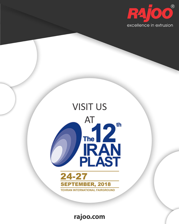 :: Upcoming Event::

Visit us at The 12th Iran Plast

#UpcomingEvents  #VisitUs #RajooEngineers #Rajkot #PlasticMachinery #Machines #PlasticIndustry