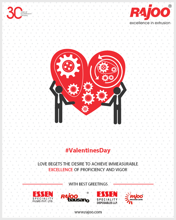 Love begets the desire to achieve immeasurable excellence of proficiency and vigor, Happy Valentines Day!

#RajooEngineers #Rajkot #PlasticMachinery #Machines #PlasticIndustry #Valentines2019 #ValentinesDay #Valentines #DayOfLove #ValentinesDay2019