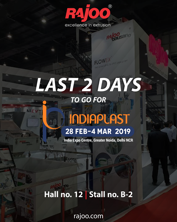 Visit us at India plast | India Expo centre, Greater Noida, Delhi NCR 

#IndiaPlast #RajooEngineers #Rajkot #PlasticMachinery #Machines #PlasticIndustry