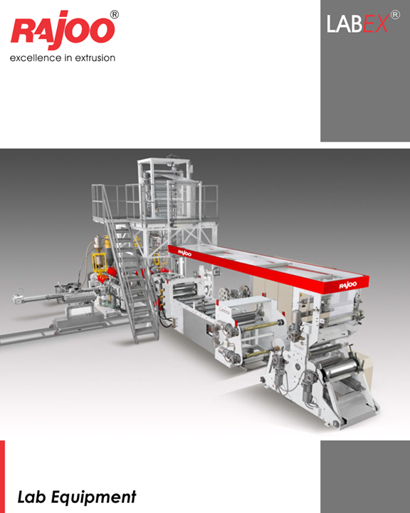 As a technology partner for polymer producers, developers, universities and processors - Rajoo has consistently followed impelling technological developments in plastics extrusion with its own new developments.
Rajoo has supplied 5 lab lines of various configurations to world's polymer giants like Reliance Industries & IOCL.

LabEX – Combo can be used as a laboratory line for testing and developing of new formulations and products, process and parameter control is of utmost significance. An innovative barrier sheet cum blown film line is one of its kinds in the whole world. This combo line consists of four extruders, screen changers, melt pumps, flat sheet die, Universal Co ex Five Layer blown film die head UCD® and fully automatic touch screen based integrated process control panel to give an output of up to 75 kg/hr. of co extruded barrier sheets or films.

#RajooEngineers #Rajkot #PlasticMachinery #Machines #PlasticIndustry