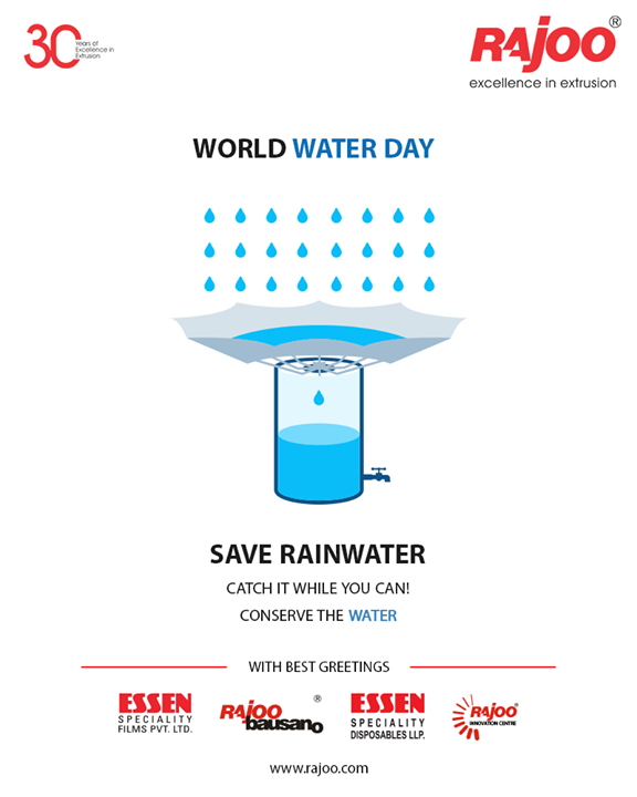 Save Rainwater 
Catch it while you can!
Conserve the water 

#WorldWaterDay #WaterDay #SaveWater #WaterDay2019
#RajooEngineers #Rajkot #PlasticMachinery #Machines #PlasticIndustry