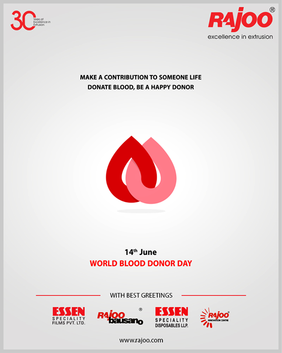 Make a contribution to someone life donate blood, be a happy donor

#WorldBloodDonorDay #BloodDonorDay #DonateBlood #RajooEngineers #Rajkot #PlasticMachinery #Machines #PlasticIndustry