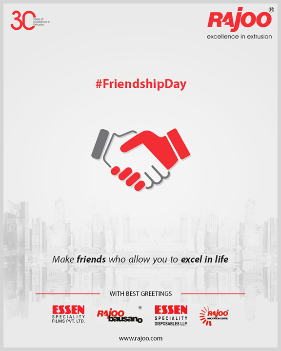 Make friends who allow you to excel in life.

#FriendshipDay #FriendshipDay2019 #HappyFriendshipDay #Friends #RajooEngineers #Rajkot #PlasticMachinery #Machines #PlasticIndustry