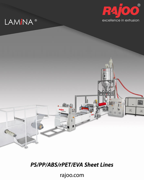 LAMINA series of sheet lines are designed for absolute ease of operation and are available in a host of configurations to suit individual customer's requirements with output ranging from 110 kg/hr to 1000 kg/hr, width ranging from 540 mm to 1400 mm, in single to five-layer configuration for processing various polymers like PS, PP, PE and PET.

#RajooEngineers #PlasticMachinery #Machines #PlasticIndustry