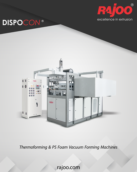 Dispocon vacuum formers are exceptionally sturdy, durable and low maintenance machines firmly established as industry's most energy efficient and least vibrating vacuum formers with patented trim press. The offering includes models of both 