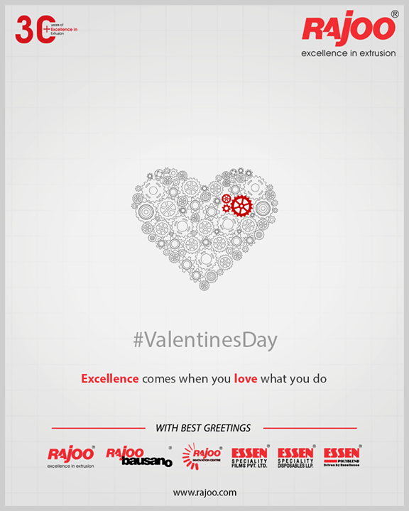 Excellence comes when you lovw what you do.

#ValentinesDay #Valentines2020 #Valentines #DayOfLove #Love #ValentinesDay2020 #RajooEngineers #Rajkot #PlasticMachinery #Machines #PlasticIndustry
