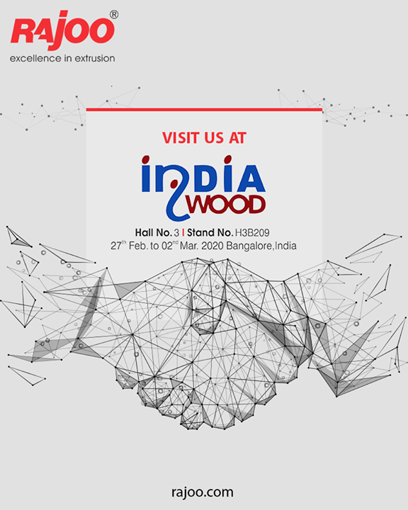 We await your presence at IndiaWood 2020!

#RajooEngineers #Rajkot #PlasticMachinery #Machines #PlasticIndustry
