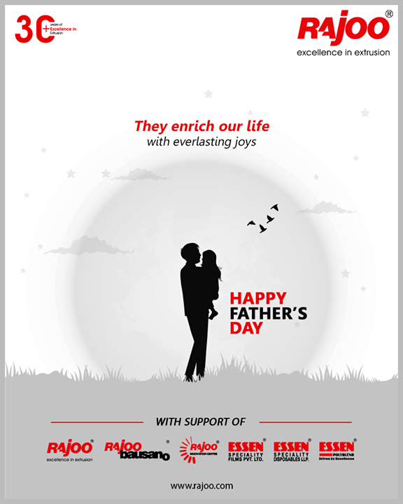 They enrich our life with everlasting joys.

#HappyFathersDay #FathersDay #FathersDay2020 #DAD #Father #RajooEngineers #Rajkot #PlasticMachinery #Machines #PlasticIndustry