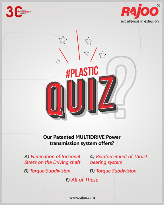 Can you guess the benefits of our unique and patented transmission system?

Let us know in the comments below!

#RajooEngineers #Rajkot #PlasticMachinery #Machines #PlasticIndustry #PlasticSheet #PlasticFilm