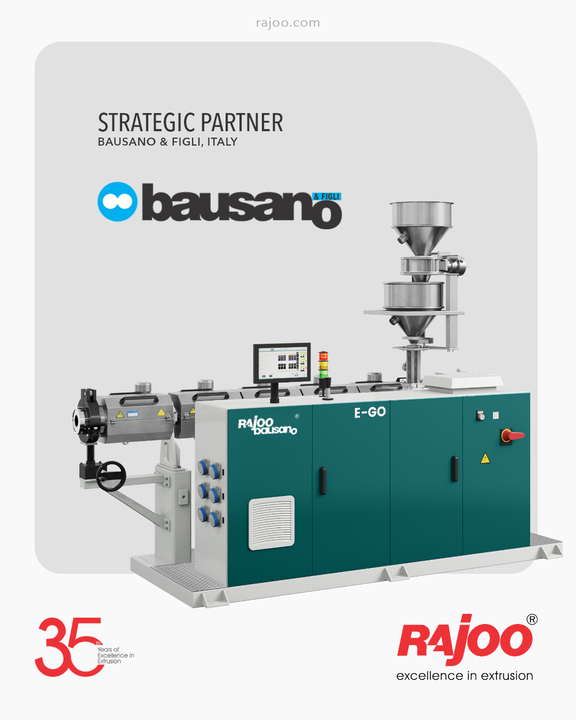 Rajoo Engineers Limited. has entered into a Joint Venture with Bausano & Figli SpA, Italy to manufacture and market pipe and profile extrusion lines including for wood plastic composite in India, with a special emphasis on African, Gulf and SAARC markets.

#RajooEngineers #Rajkot #PlasticMachinery #Machines #PlasticIndustry