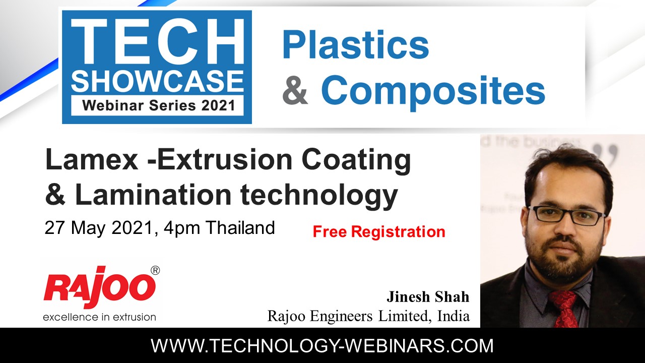 Tech Showcase Webinar Series 2021 is almost here!

Date: 27 May, 21
Time: 4 PM

Join us as we proudly showcase our Extruder, LAMEX - India’s First Extrusion Coating & Lamination Line. 

Register for Free Today!
Just follow the link: https://register.gotowebinar.com/register/2775227136262097422

#RajooEngineers #Rajkot #PlasticMachinery #Machines #PlasticIndustry
