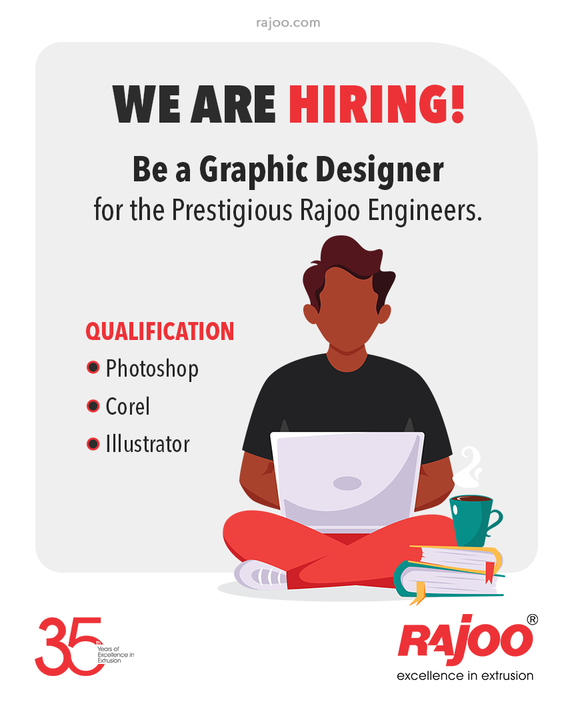 We are looking to strengthen our team here at Rajoo Engineers with a great creative mind!

If your profile matches the mentioned position requirements of a Graphic Designer, write to us at _. We would love to have you on board.

#RajooEngineers #Rajkot #PlasticMachinery #Machines #PlasticIndustry