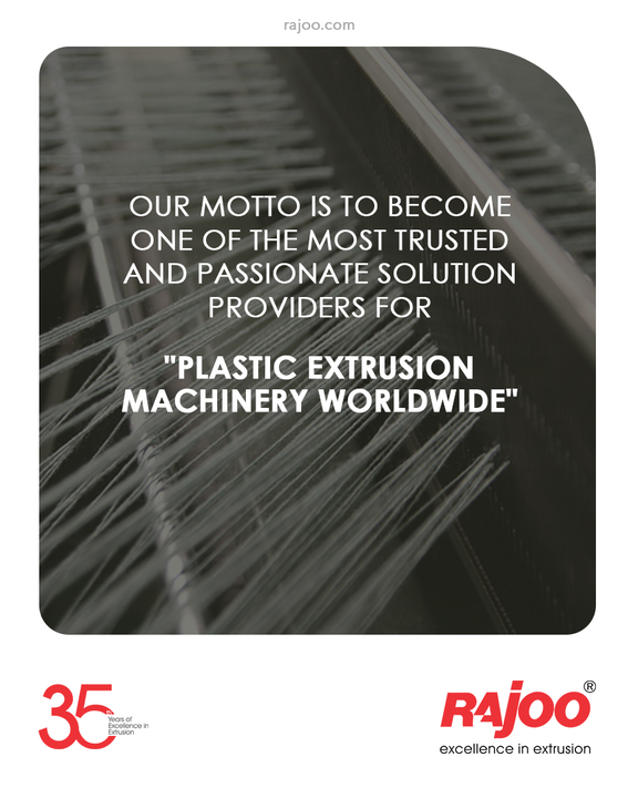 We are striving to bring excellence in extrusion. We created it yesterday, held it today, and will continue to guide it tomorrow.

#RajooEngineers #Rajkot #PlasticMachinery #Machines #PlasticIndustry #Packaging #Development #Production
