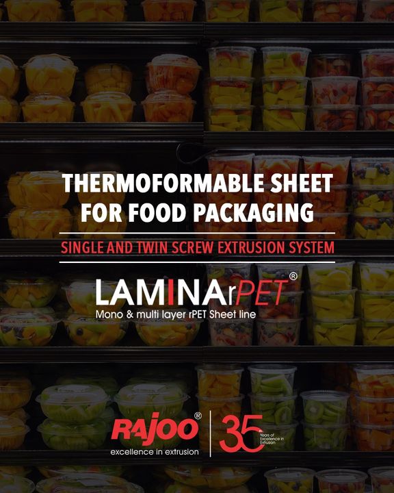 A perfect packaging solution. The purpose of packaging is to protect its contents from any damage that occurs during transport, handling, and storage. 
It protects the product from humidity, light, heat, and other external factors.
 
For more information,
Visit our website:-
https://www.rajoo.com/lamina_rpet.html
.
.
.
#RajooEngineers #Rajkot #PlasticMachinery #Machines #PlasticIndustry