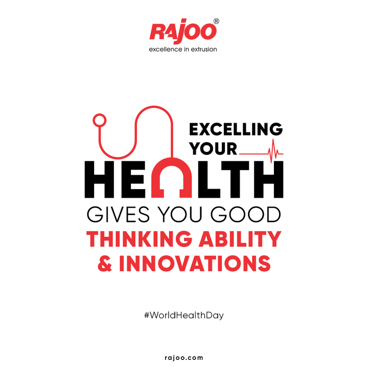 Excelling your health gives you good thinking ability and innovations

#WorldHealthDay #WorldHealthDay2022 #HealthDay #StayHealthy #HealthForAll #RajooEngineers #Rajkot #PlasticMachinery #Machines #PlasticIndustry
