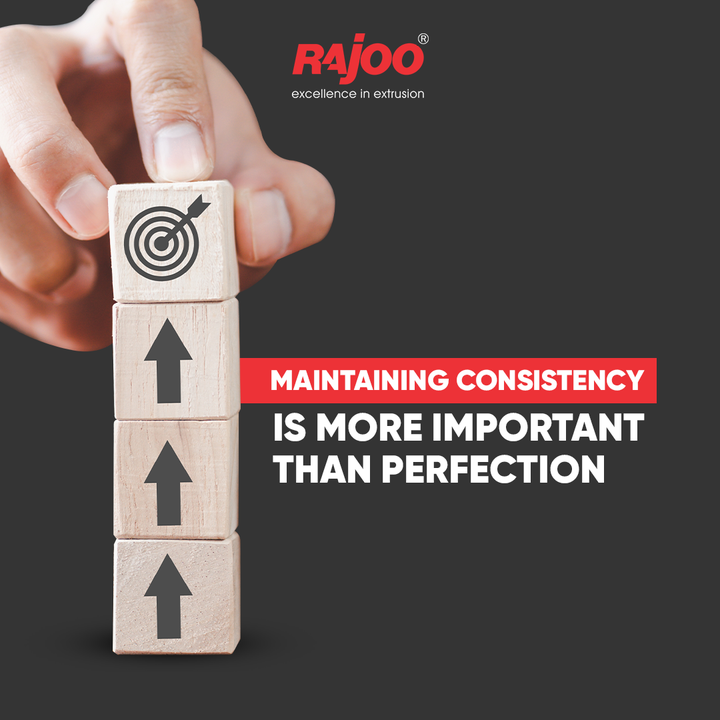 Consistency is the key to achieving the goal. Celebrating yesterdays' success will never drive you forward. Believe in maintaining it to get ahead in life. Show up every day with the same effort and focus. 
.
.
.
#Consistency #Perfection #MondayMotivation #RajooEngineers #Rajkot #PlasticMachinery #Machines #PlasticIndustry