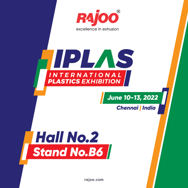 Witness & be a part of the upcoming event IPLAS International Plastics Exhibition 2022. 

The event showcases the complete range of Plastics processing Machinery, Raw Materials, Auxiliaries, Moulds & Dies, and Products.

Come and witness the highly promising on-site program on Industry trends and current developments.

Date:- June 10-13, 2022
Hall:- Hall No.2, Stand No. B6
Place:- Chennai India

 #FantasticEvent #Plastic #UpcomingEvents #SaveTheDate #Chennai #India #RajooEngineers #Rajkot #PlasticMachinery #Machines #PlasticIndustry