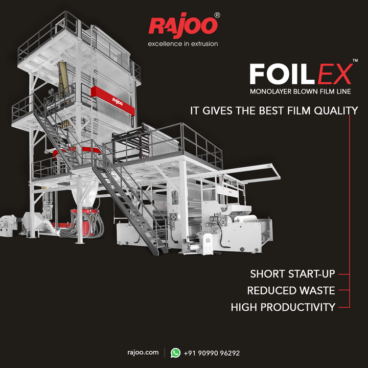 At Rajoo, We offer the widest range of customized monolayer blown film lines. It gives the best film quality. 
It caters to give the best film lines with:-
-Easy & short start-up process, reducing unnecessary wastage and yielding high productivity. 

For more information,
Visit our website,
https://www.rajoo.com/foilex.html
.
.
.

#RajooEngineers #Rajkot #PlasticMachinery #Machines #PlasticIndustry