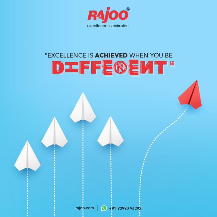 Excellence is achieved when you choose a different path. Follow the path of your goal even though it's different from others. Minds that think differently bring excellence. 

#RajooEngineers #Rajkot #PlasticMachinery #Machines #PlasticIndustry