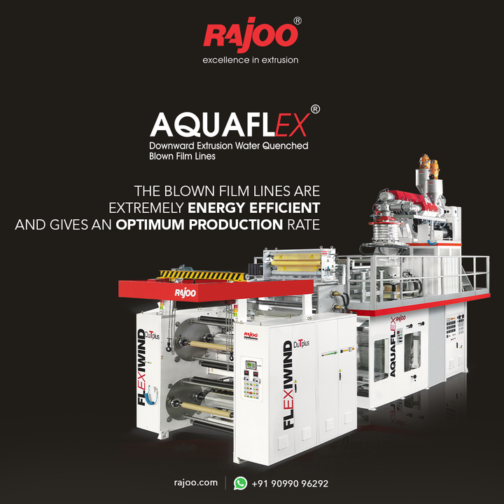 AQUAFLEX produces excellent results. The blown film lines are exceptionally energy-efficient and provide the highest possible output rate.

For more information,
Visit our website,
https://www.rajoo.com/aquaflex.html

#Aquaflex #RajooEngineers #Rajkot #PlasticMachinery #Machines #PlasticIndustry
