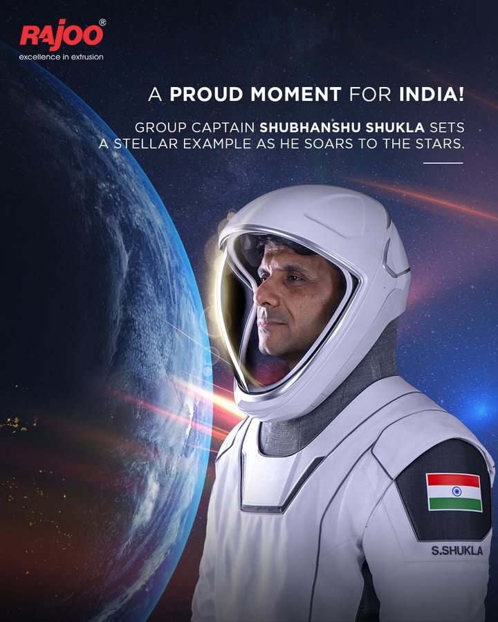 Group Captain Shubhanshu Shukla takes India to new frontiers. His courage and brilliance are an inspiration to the entire nation. Rajoo Engineers congratulates him on his historic journey from air to space!
Jai Hind!

#ProudMoment #ShubhanshuShukla #IAF #SpaceX #IndiaInSpace #RajooEngineers #NationalPride #AxiomMission4 #JaiHind