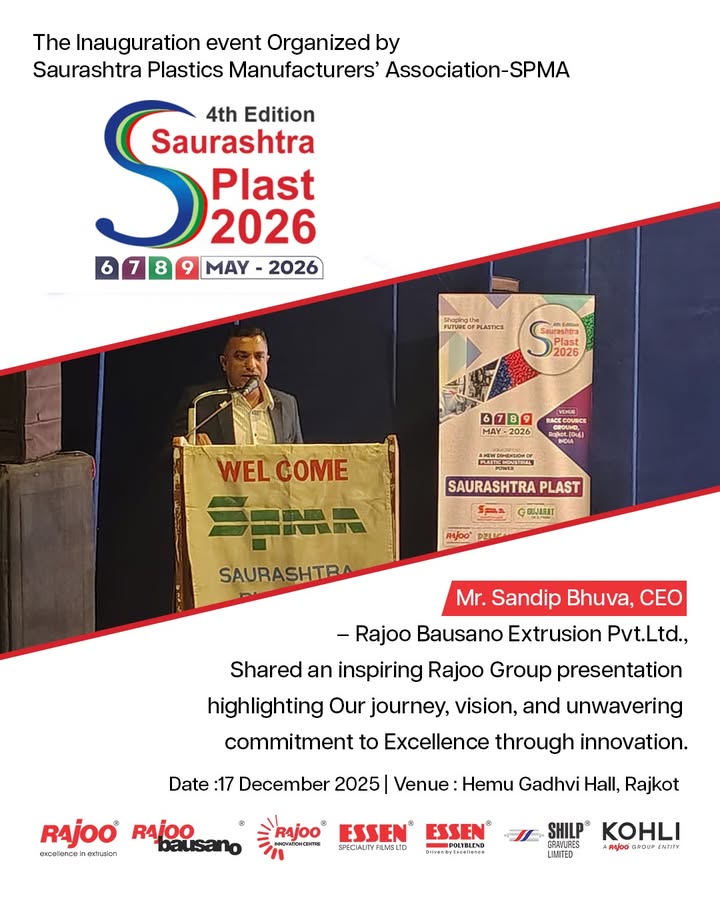 Rajoo Engineers, biodegradable film machine, nonwoven fabric machine, cup stacking machine, extruder for plastic, extrusion machinery, film inflation machine, green house film machine, hdpe pipe plant, inline dripper line, inline lateral pipe, machinery exporter, nine layer blown film machine, nonwoven bag making machine, plastic dunnage bag film, plastic Extruder, plastic processing equipment, plastic processing machinery, pvc conduit pipe, flexible pvc pipe, pvc medical pocket, pvc medical tube, pvc pipe diameter and thickness control, stretch film machine, thick thin sheet lines, thick thin sheet lines, twin screw pipe plant, twin screw pvc extruder, twin screw pvc pipe plant, wpc profile machine, sheet line , extrusion lines