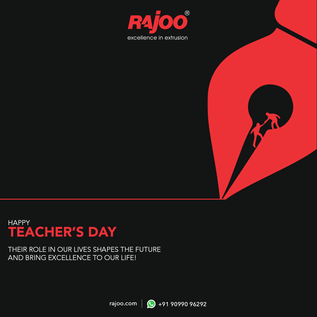 Their role in our lives shapes the future and bring excellence to our life!<br /><br />#TeachersDay #HappyTeachersDay #TeachersDay2022 #BirthAnniversary #DrSarvepalliRadhakrishnan #RajooEngineers #Rajkot #PlasticMachinery #Machines #PlasticIndustry