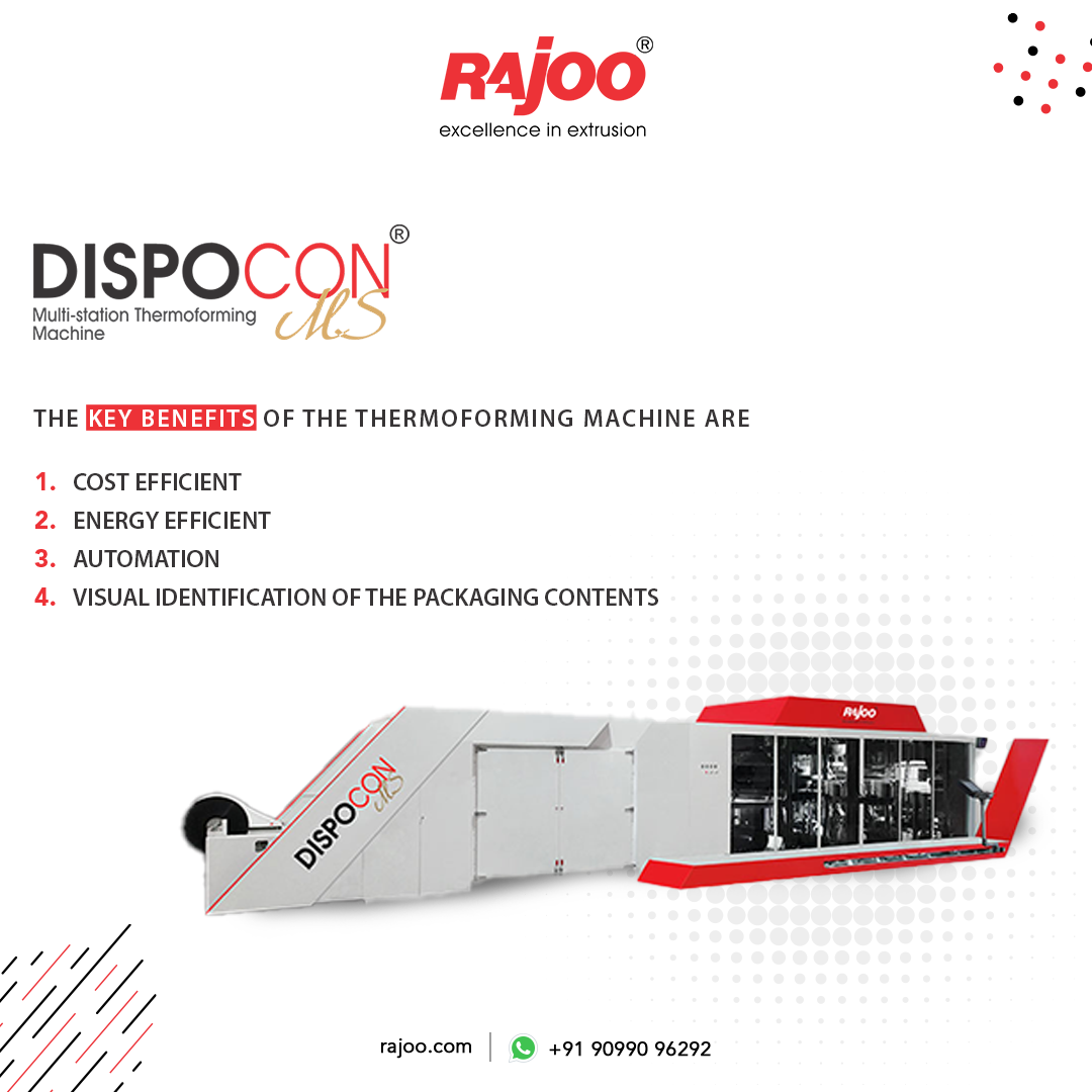 Dispocon MS our versatile thermoformer is equipped with cutting-edge features that produce outstanding output.<br /><br />It offers additional advantages that allow users to gain a competitive advantage, not only by having high production capabilities but much more.<br /><br />For more information,<br />Visit our website,<br />https://www.rajoo.com/<br /><br />#RajooEngineers #Rajkot #PlasticMachinery #Machines #PlasticIndustry 