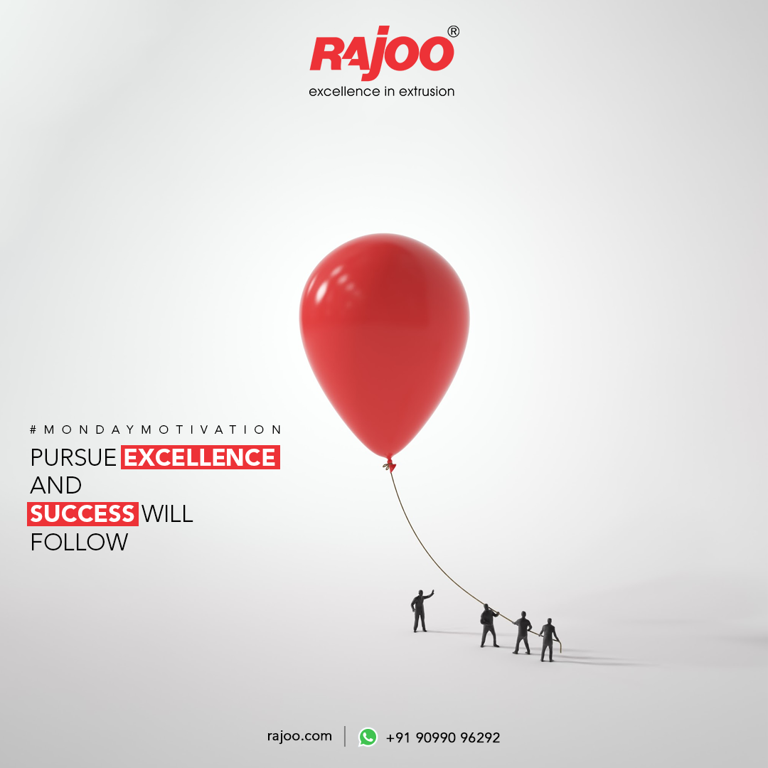 When life gives you options, choose excellence over success-Always! By taking up challenges on your way, staying grounded in your heart is the key to getting what you want in your life.<br /><br />#Excellence #Success #FollowYourDreams #Challenges #MondayMotivation #RajooEngineers #Rajkot #PlasticMachinery #Machines #PlasticIndustry