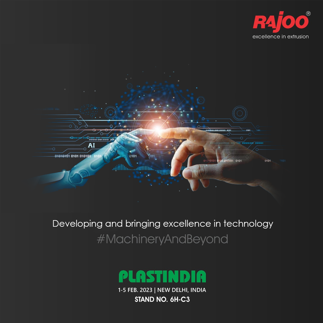 We are developing culture of learning and innovating in the organization and bringing excellence in technology which involves continuously researching, implementing new and innovative solutions while staying up-to-date with industry developments to improve and optimize processes and products.<br /><br />Let's meet at<br />Date: 1-5 Feb, 2023<br />Visit us at: Stand No. 6H-C3<br />Venue: Pragati Maidan,<br />New Delhi, India<br /><br />#PlastIndia #Sustainable #Sustainabledevlopment #Enviornment #RajooAtPlastIndia #PlasticExhibition #MachineryAndBeyond #Innovation #Globalization #Sustainability #Growth #Plastics #Engineering #Plastindia2023 #MakeInIndia #Plastic #IndustrialMachines #PragatiMaidan #NewDelhi #India #Plastics #Exhibition #Manufacturing #Packaging #CountDown #RajooEngineers #Rajkot #PlasticMachinery #Machines