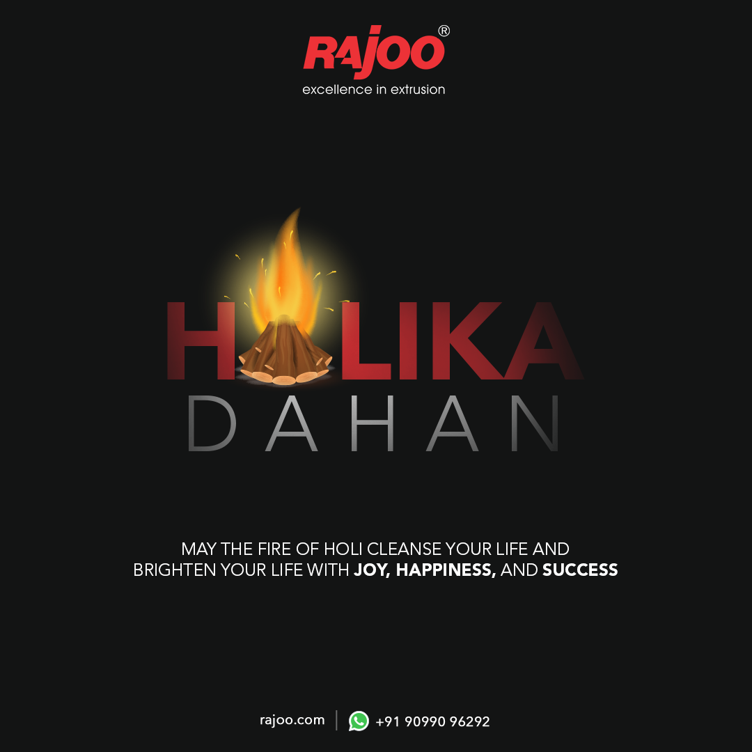 May the fire of Holi cleanse your life and brighten your life with Joy, Happiness, and Success<br /><br />#HolikaDahan #HolikaDahan2023 #Holika #Holi #IndianFestivals #VictoryOfGood #RajooEngineers #Rajkot #PlasticMachinery #Machines #PlasticIndustry