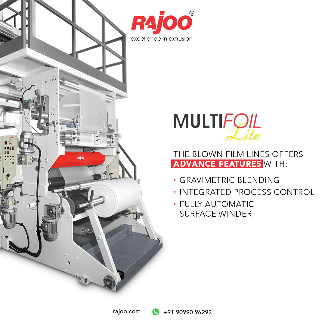 With its trademark of quality, Multifoil Lite offers a long-lasting competitive edge for its clients. With a lay-flat width range of 1200mm to 5000mm, it offers an impressive output range of 250 kg/hr to 1500 kg/hr.<br /><br />#RajooEngineers #MultiFoilLite #Rajkot #PlasticMachinery #Machines #PlasticIndustry