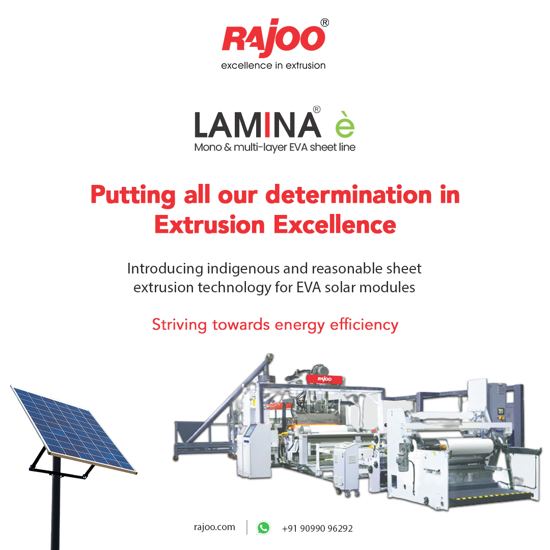 To revolutionize extrusion technology and EVA Solar Module Production Rajoo is Introducing Lamina-E with Indigenous and cost-effective sheet Extrusion technology with Improved Efficiency and Sustainability.<br /><br />Visit our website: https://www.rajoo.com/lamina-e.html<br /><br />#LaminaE' #RajooEngineers #Rajkot #PlasticMachinery #Machines #PlasticIndustry