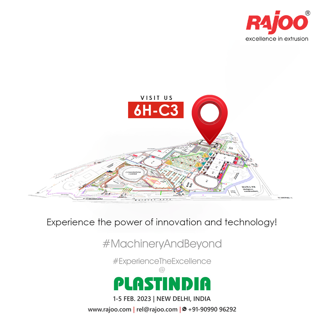 Come and visit us at Plastindia. Experience the latest innovation in field and discover new solutions for your business. Join us for a unique opportunity to learn, grow and connect in the world of extrusion.<br />Here is layout so we can meet easily,<br /><br />Date: 1-5 Feb, 2023<br />Visit us at: Stand No. 6H-C3<br />Venue: Pragati Maidan,<br />New Delhi, India<br /><br />#PlastIndia #VisitusToday #RajooAtPlastIndia #PlasticExhibition #MachineryAndBeyond #Innovation #Globalization #Sustainability #Growth #Plastics #Engineering #Plastindia2023 #MakeInIndia #Plastic #IndustrialMachines #PragatiMaidan #NewDelhi #India #Plastics #Exhibition #Manufacturing #Packaging #CountDown #RajooEngineers #Rajkot #PlasticMachinery #Machines #PlasticIndustry