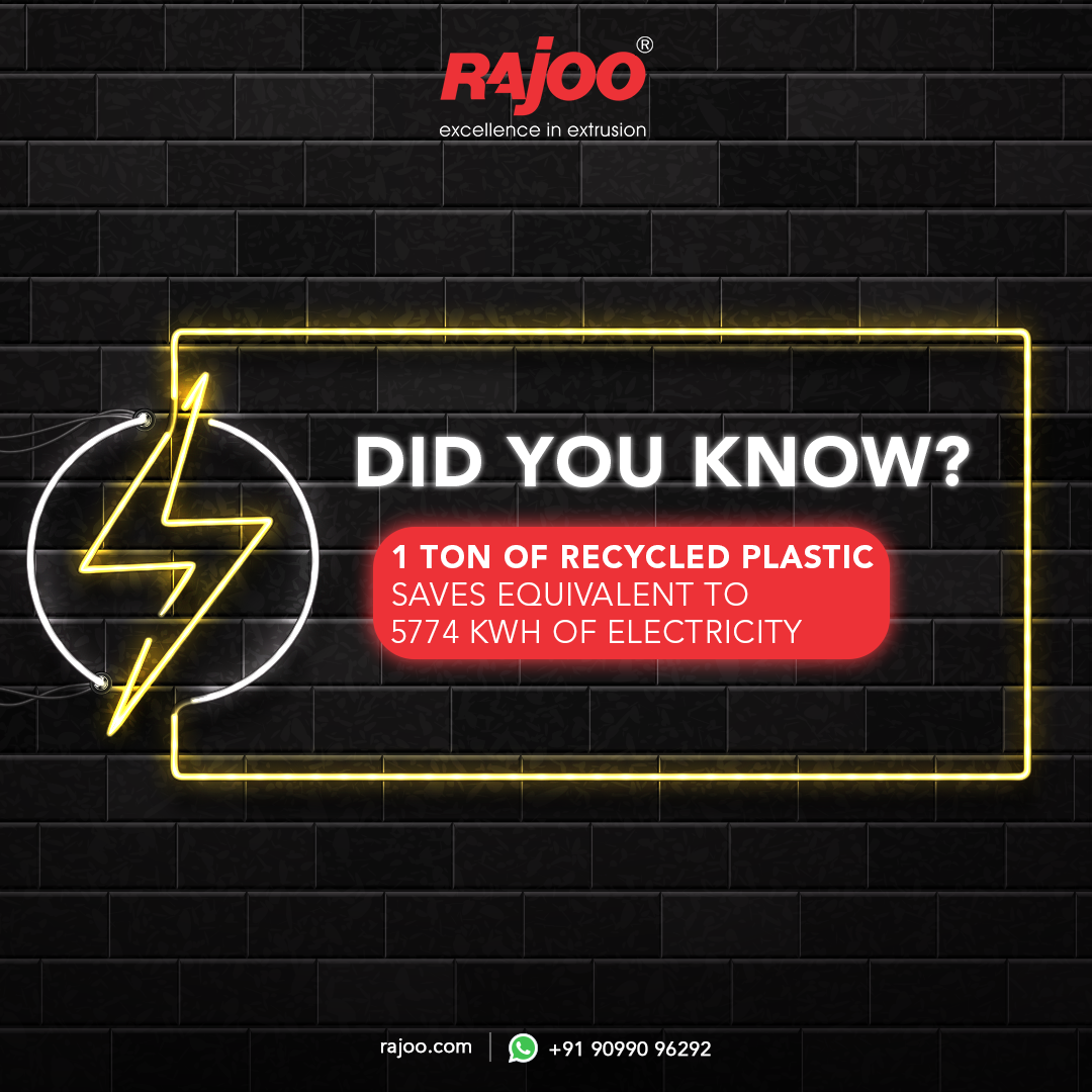 Did you know?<br />Recycling 1 ton of plastic conserves 5774 KWh of electricity.<br />We are reducing energy consumption & supporting a sustainable future.