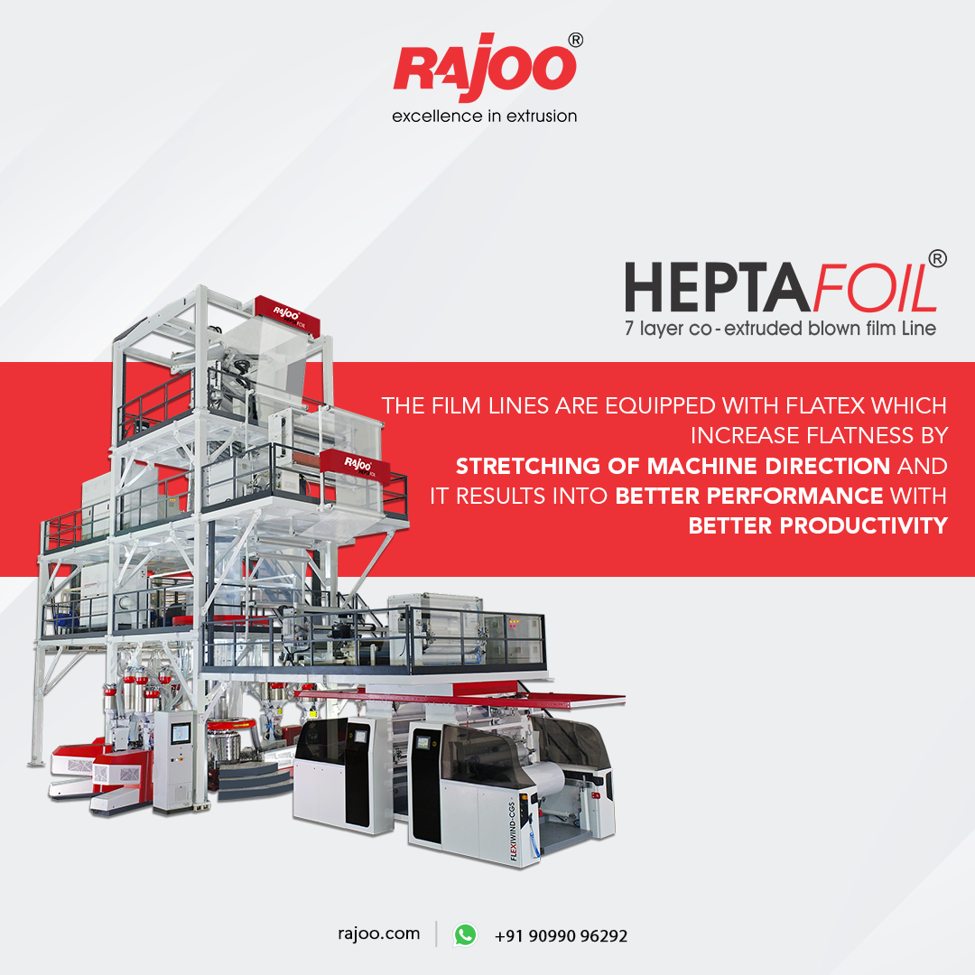 It consists Flatex technology which enhances film flatness through machine direction stretching, leading to improved performance and increased productivity.<br /><br />For more information,<br />Visit our website: https://www.rajoo.com/<br /><br />#RajooEngineers #HeptaFoil #Productivity #Performance #Mechanism #technology #Rajkot #PlasticMachinery #Machines #PlasticIndustry