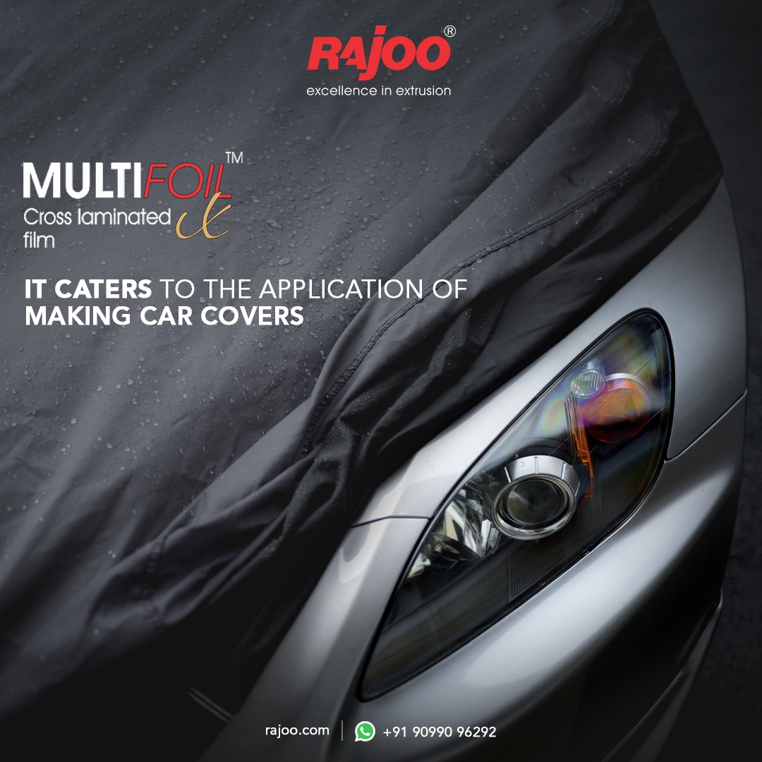 Car covers protect your car from getting dirty and many scratches. It protects from all sorts of damages that might a car face. MUTLIFOIL X caters to the requirement of producing car covers.<br /><br />For more information,<br />visit our website,<br />https://www.rajoo.com/multifoil_x.html<br /><br />#RajooEngineers #Rajkot #PlasticMachinery #Machines #PlasticIndustry