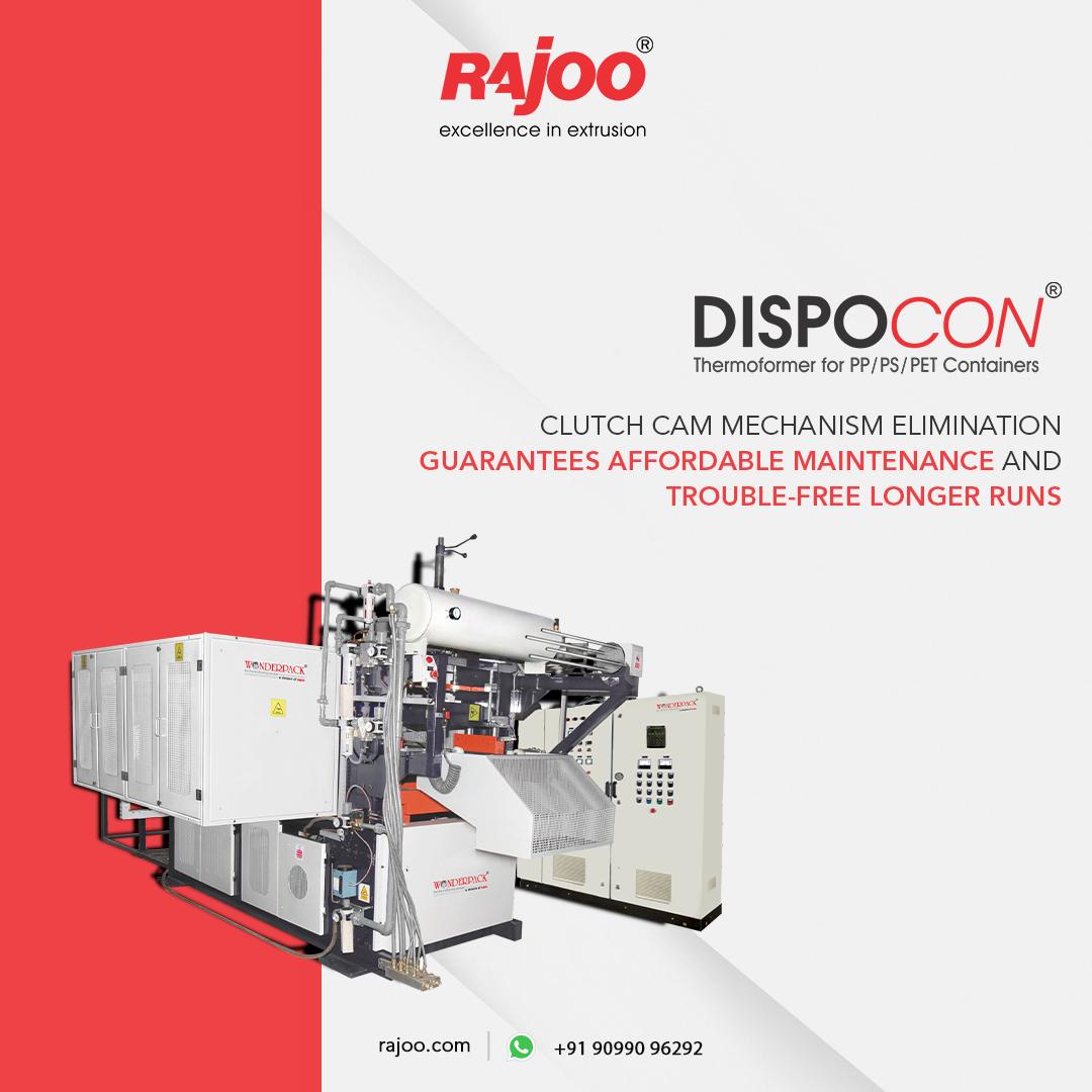 Experience affordable maintenance and trouble-free longer runs with our revolutionary Dispocon thermoformer.<br />No more expensive repairs and constant breakdowns. Our clutch cam elimination technology ensures smooth operation, minimizing downtime and maximizing productivity.<br /><br />For more information, Visit our website,<br />https://www.rajoo.com/dispocon.html<br /><br />#Dispocon #Thermoformer #OutstandingOutput #RajooEngineers<br />#ClutchCamElimination #MaintenanceMadeEasy #LongerRuns #DispoconThermoformer #PackagingInnovation #ProductivityBoost #EfficiencyMatters #Rajkot #PlasticMachinery #Machines #PlasticIndustry 