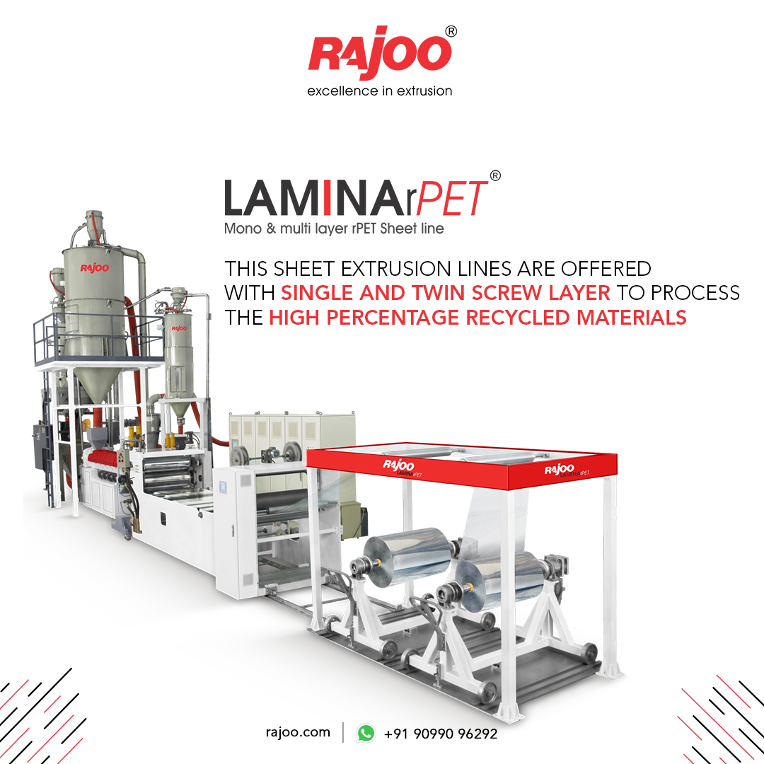 Lamina - rPET sheet extrusion lines are available with two different concepts - single and twin-screw two-layer (ABA) Sheet line to process a high percentage of recycled material. The outer skin layer is made up of pure resins mixed with slip additives.<br /><br />Visit our website,<br />https://www.rajoo.com/lamina_rpet.html<br /><br />#RajooEngineers #Rajkot #PlasticMachinery #Machines #PlasticIndustry