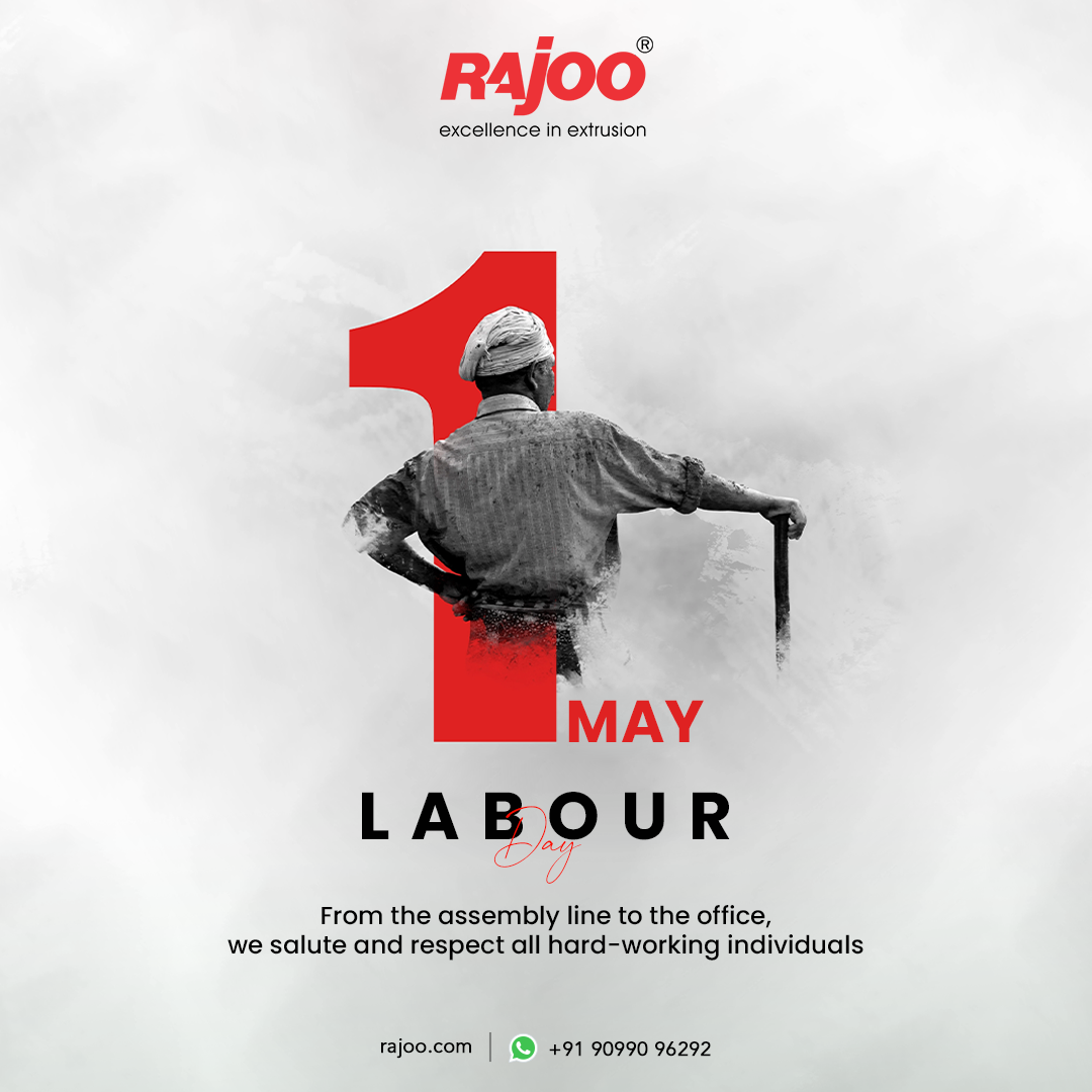 From the assembly line to the office, we salute all hard-working individuals<br /><br />#Worldlabourday #LabourDay2023 #WorkersRights #BetterWorkingConditions #EqualPayForEqualWork #DignityOfLabour #DignityOfAll #Hardwork #Respect #RajooEngineers #Rajkot #PlasticMachinery #PlasticIndustry